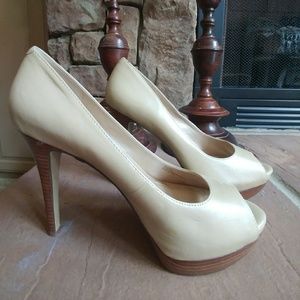 BCBG peep toe heels